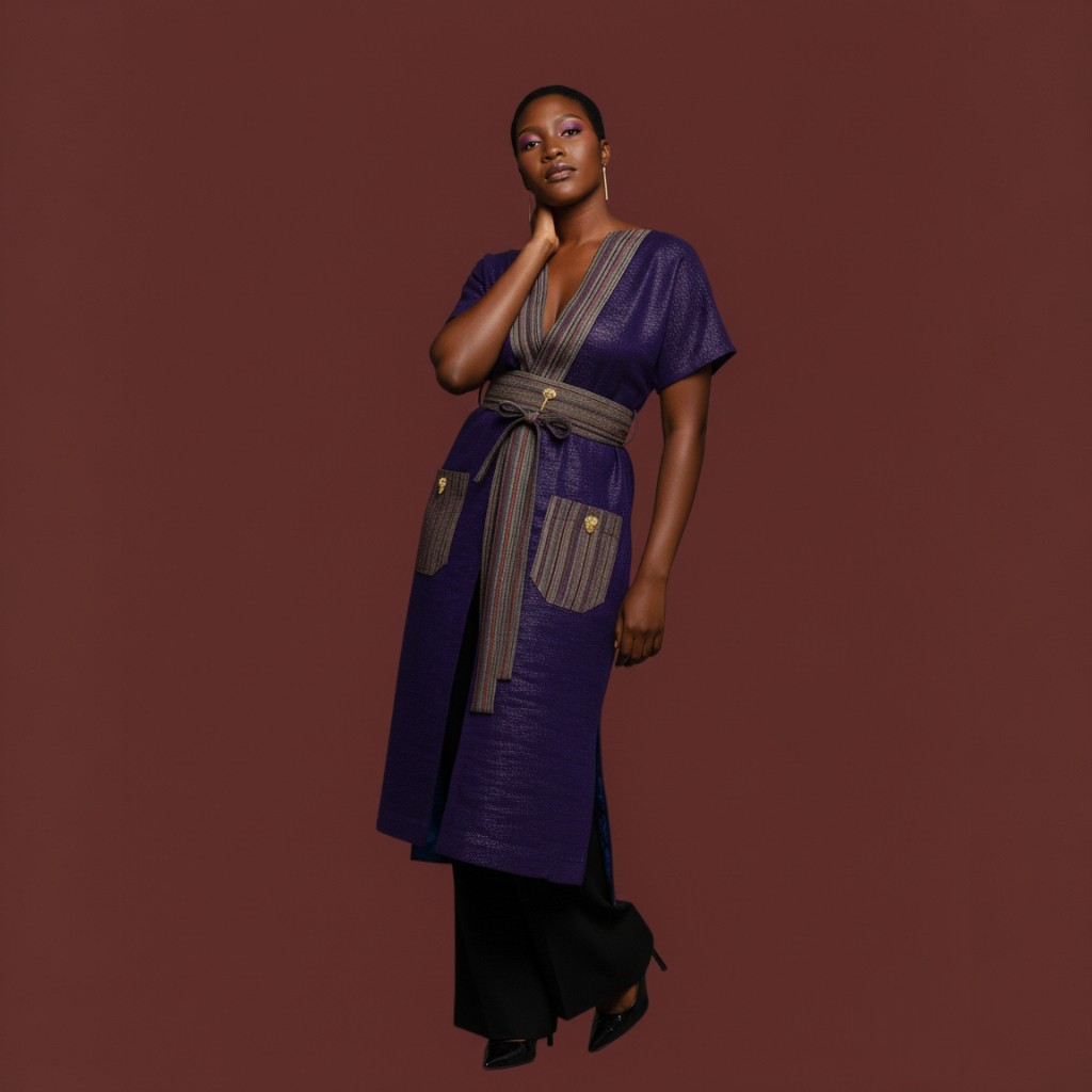 Contrast Panel Kaftan Dress Contrast Panel Kaftan Dress - Image 2