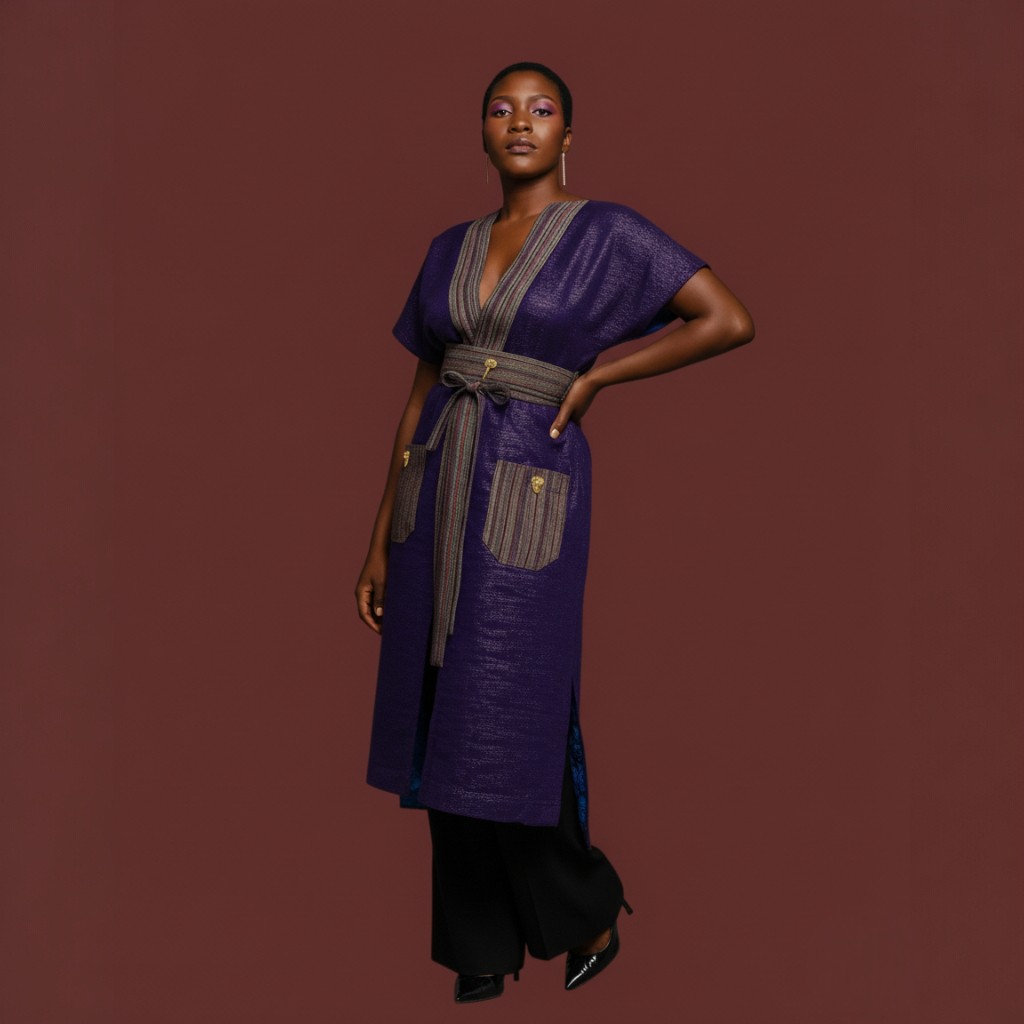 Contrast Panel Kaftan Dress Contrast Panel Kaftan Dress - Image 3