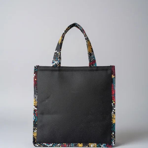 Embroidered African queen tote bag