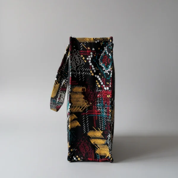 Embroidered African queen tote bag