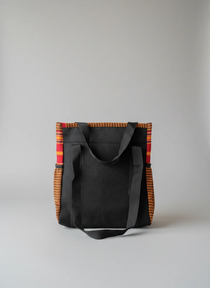 Traditionele Kikoyi draagtas zwart Traditional Kikoyi tote bag black