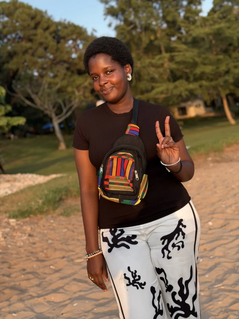 Kente print mini crossbody bag