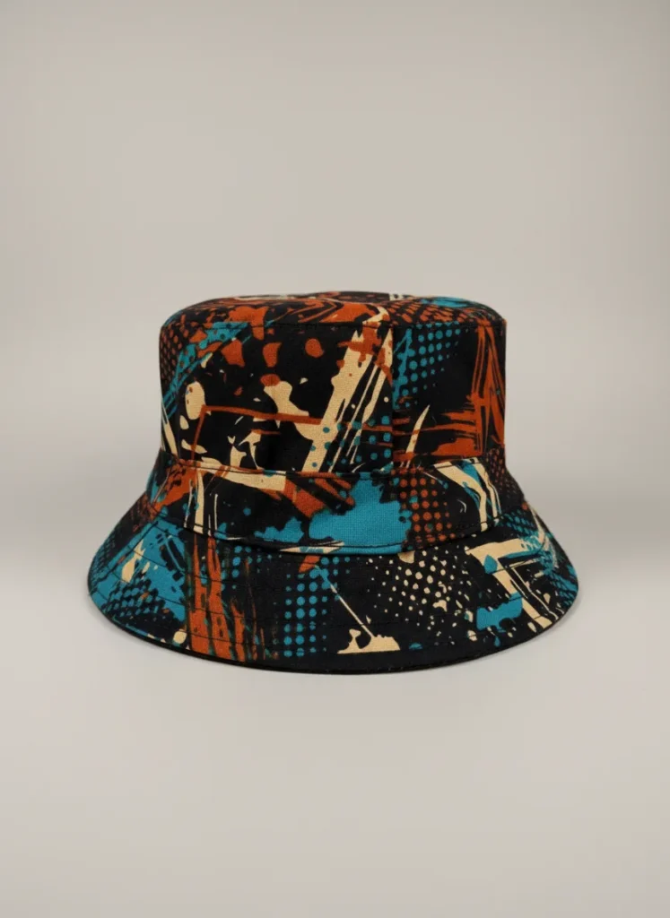 Unisex retro glitch bucket hat