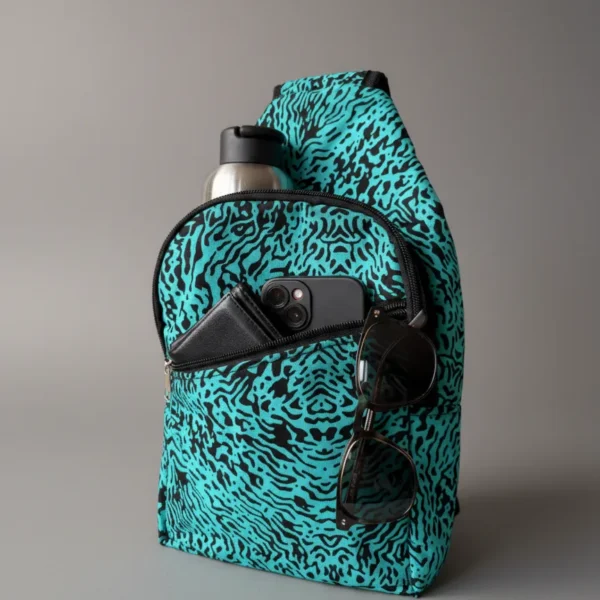 Panther blue crossbody bag