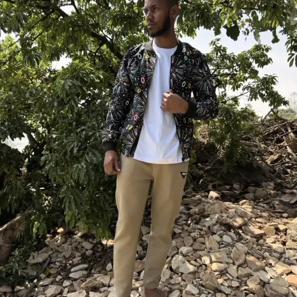 African Ankara Bomber Jacket Milky way Pattern