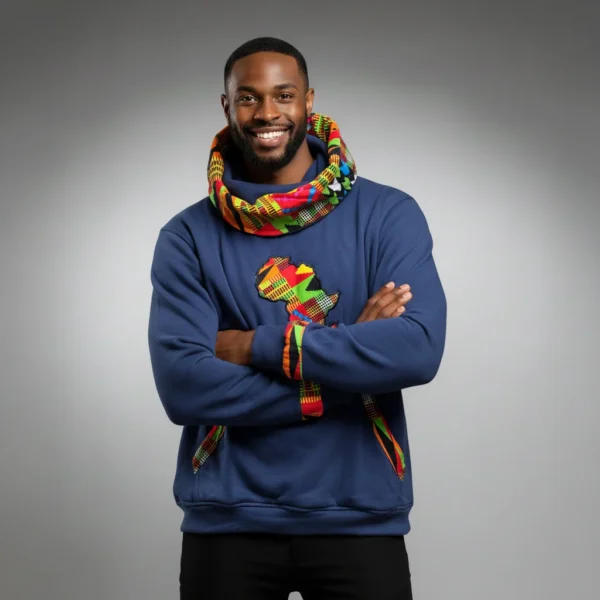Unisex Echo Snoodie with Ankara Sleeves - Pattern II