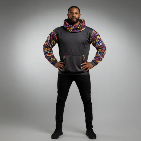 Unisex Echo Snoodie with Ankara Sleeves - Pattern I