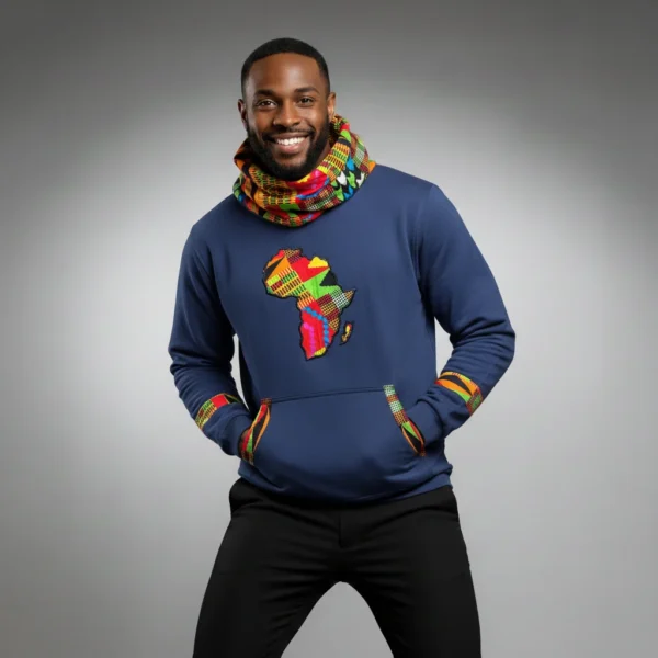 Unisex Echo Snoodie with Ankara Sleeves - Pattern II