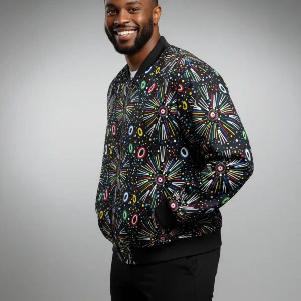 African Ankara Bomber Jacket Milky way Pattern