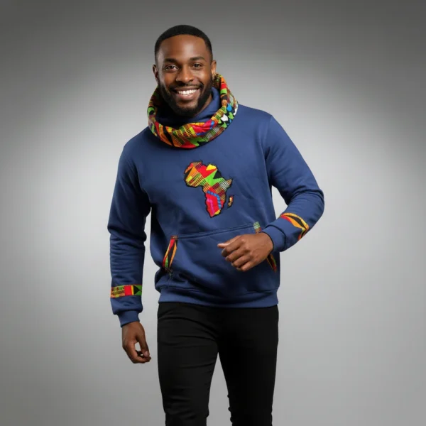 Unisex Echo Snoodie with Ankara Sleeves - Pattern II