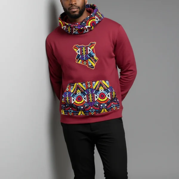 Unisex Echo Snoodie with Ankara Front pouch