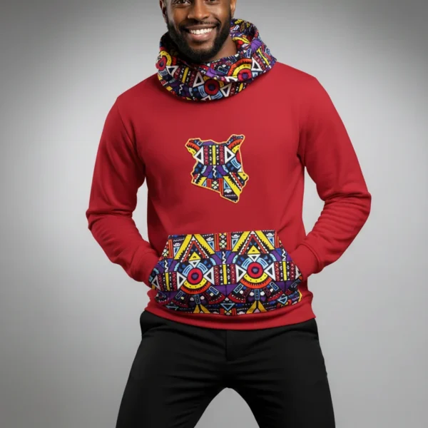 Unisex Echo Snoodie with Ankara Front pouch