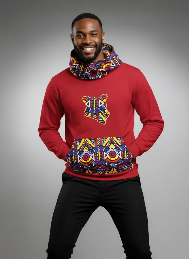 Unisex Echo Snoodie with Ankara Front pouch