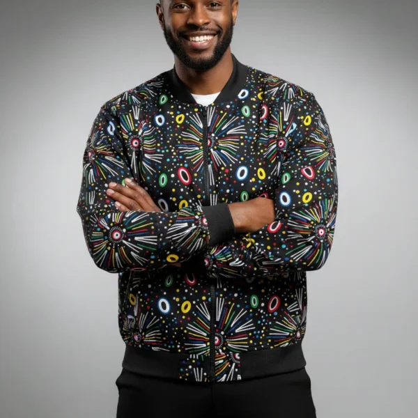 African Ankara Bomber Jacket Milky way Pattern
