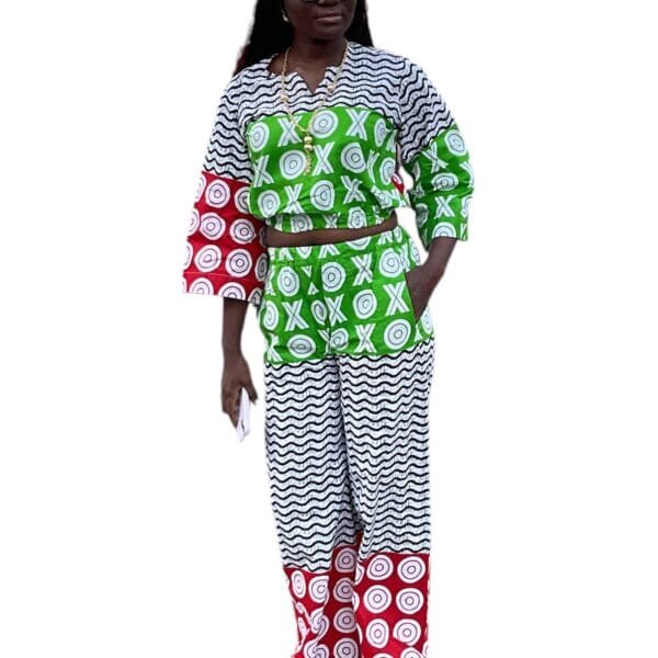 2-Piece Ankara Crop Top & Skirt/Palazzo Set for Ladies