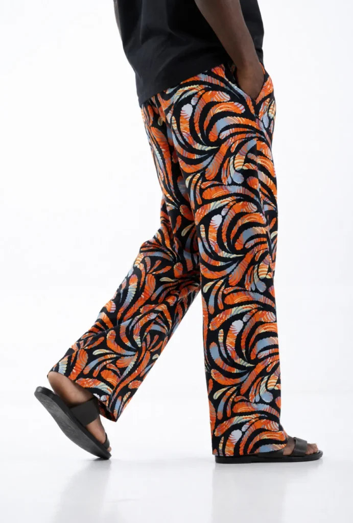 Unisex Kitenge Trousers – Geometric Print I