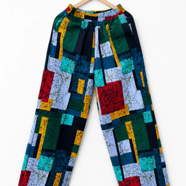 Unisex Kitenge Trousers – Geometric Print VI