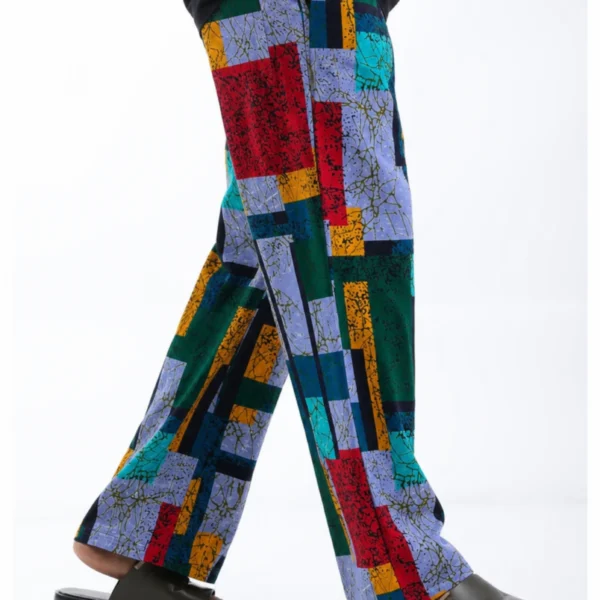 Unisex Kitenge Trousers – Geometric Print VI