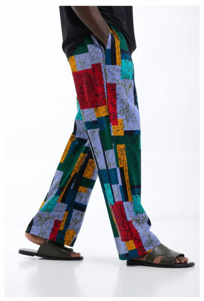 Unisex Kitenge Trousers – Geometric Print VI