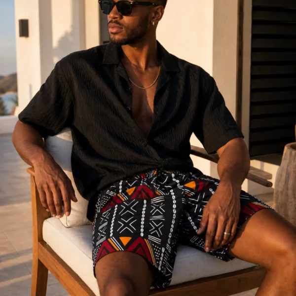Kitenge print shorts - pattern V