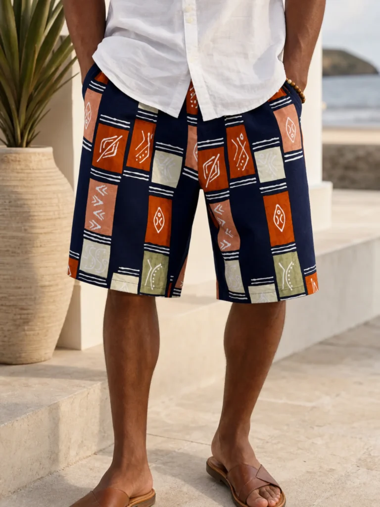 Kitenge print shorts - pattern III