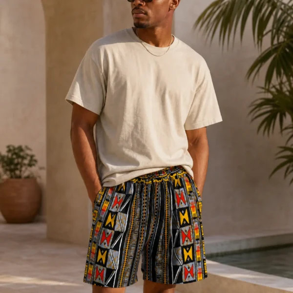 Kitenge print shorts - pattern IV