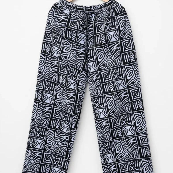 Unisex Kitenge Trousers – Geometric Print III